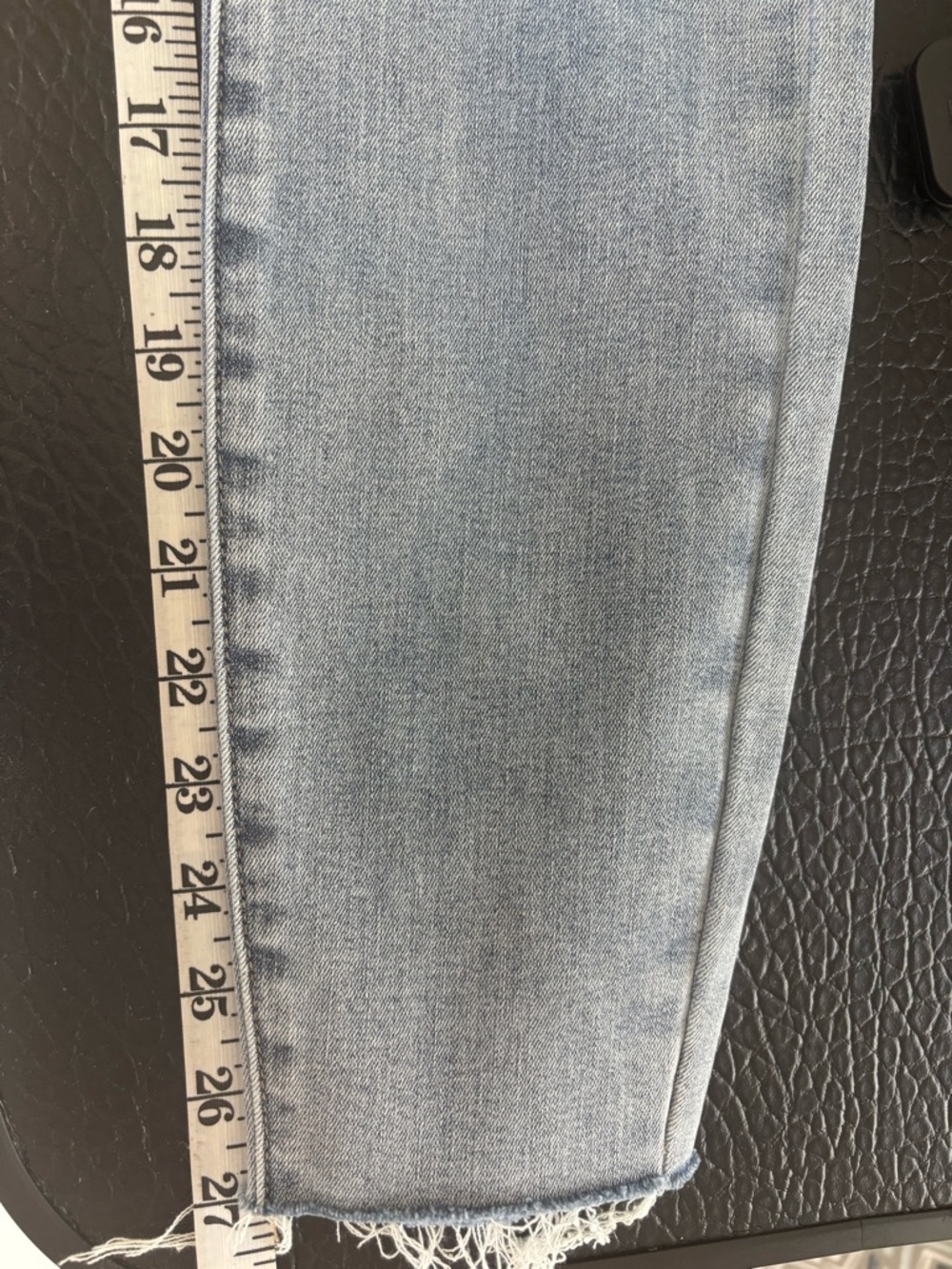 Pistola High Rise Button Fly Skinny  Jeans Light Wash Raw Hem Size 27 - Picture 10 of 12